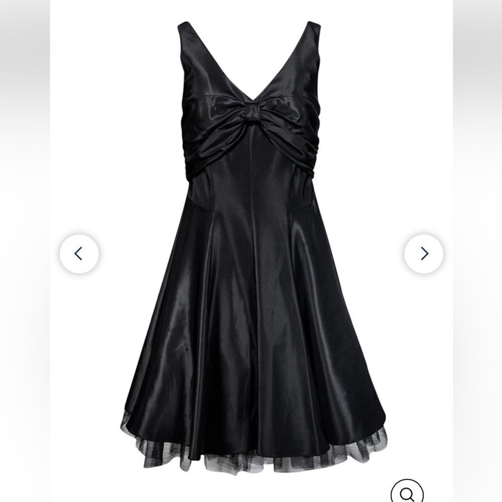 Nicole Miller Collection Black Satin Cocktail Dress | Size 8